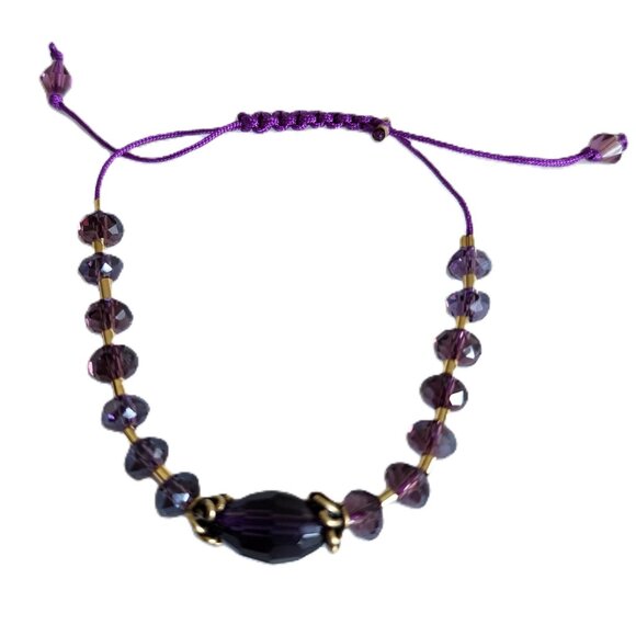 Classic Multi Glass Gold-Filled Beads Adjustable Bracelet - Picture 4 of 7